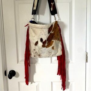 Western Fringe Cowhide Leather Crossbody